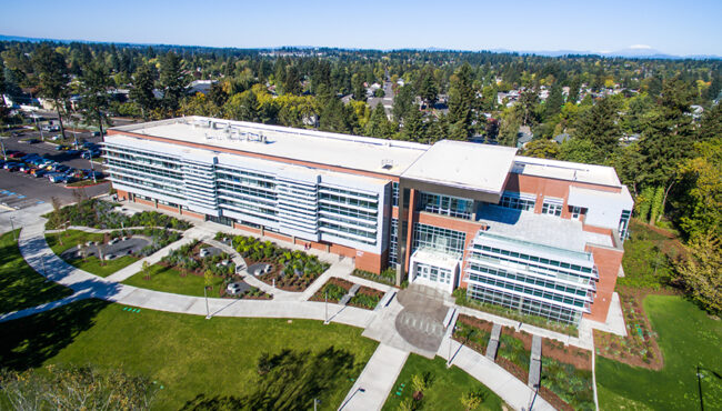 Exterior of Clark College located in Vancouver, Washington