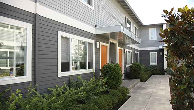 Two-story apartment exterior