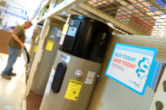 water heater in a retail store